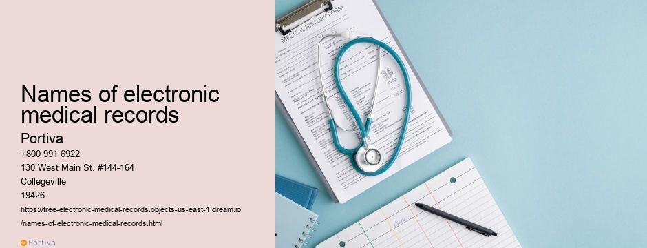 names of electronic medical records